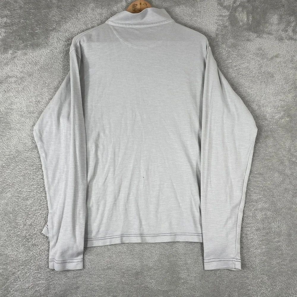 Fish Hippie Co Quarter Zip Pullover Mens Large Gray Waterside Original Coastal